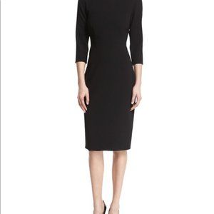 Theory Varetta Admiral Crepe Sheath Dress, Black, Size 12